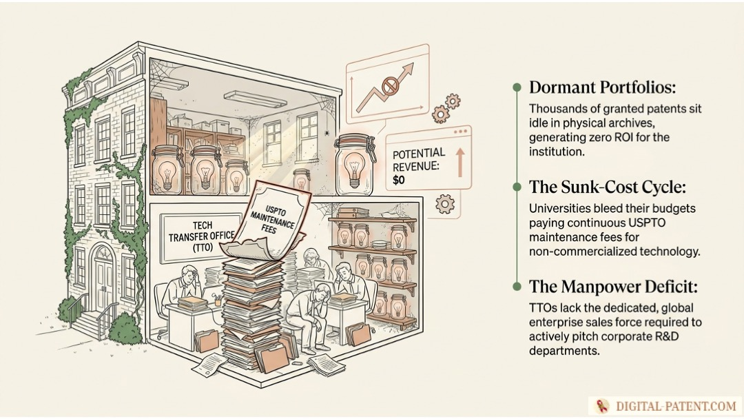 Solving the TTO Bottleneck: How External Counsel Can Help Universities Monetize Dormant Patents | digital-patent.com