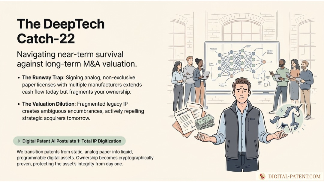 The DeepTech catch-22: why licensing core AI kills your M&A exit | digital-patent.com