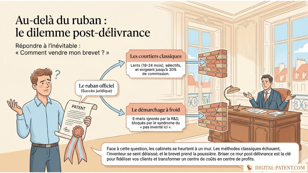 Le dilemme post-délivrance : Que dire à vos clients lorsqu'ils vous demandent comment vendre leur brevet | Digital-Patent.com