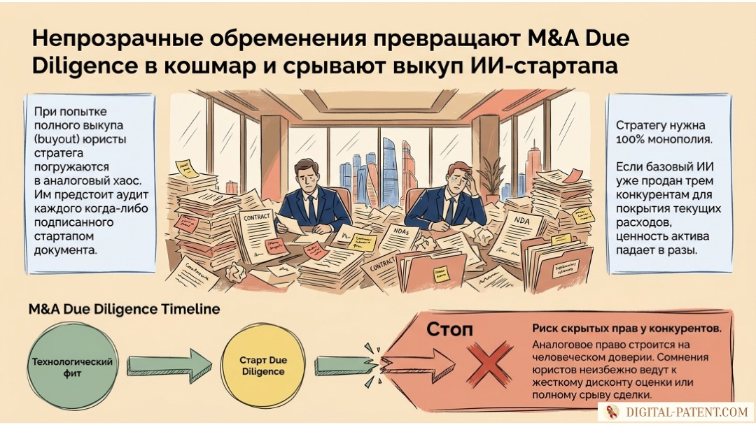 Ловушка DeepTech: почему лицензирование базового ИИ разрушает сделку M&A | digital-patent.com